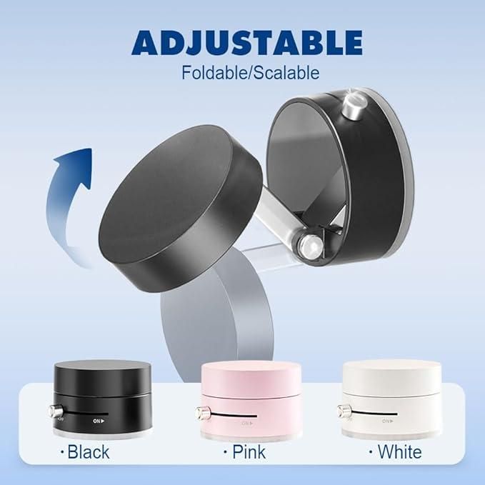 Adjustable foldable magnetic phone holder shown in black pink and white colors