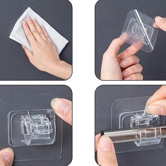 Rods Clips Hook Self Adhesive Pack of 6