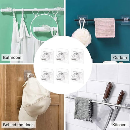 Rods Clips Hook Self Adhesive Pack of 6